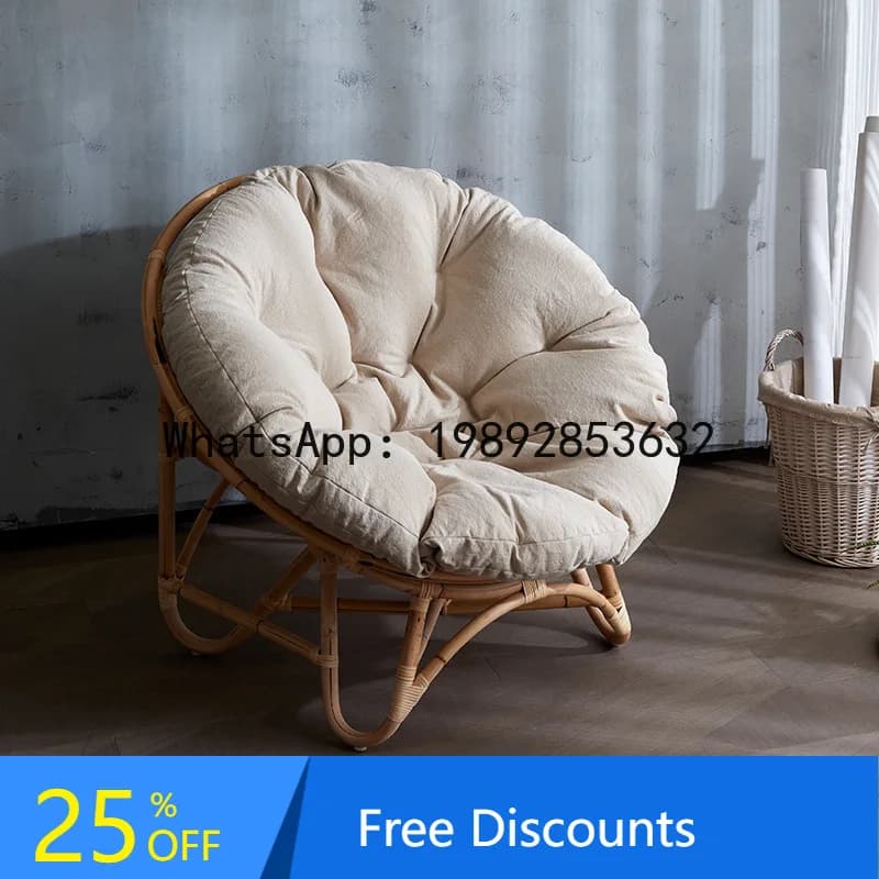 YFY Southeast Asian Rattan Sun Lounger Celebrity Style Lazy Wabi-Sabi Homestay Balcony Natural Rattan Woven
