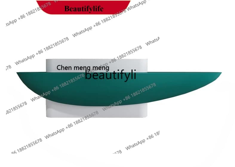 X  Company Front Desk Reception Counter Strange Shape Customized FRP Cashier Counter Bar Simple and Elegant Modern Light Luxury