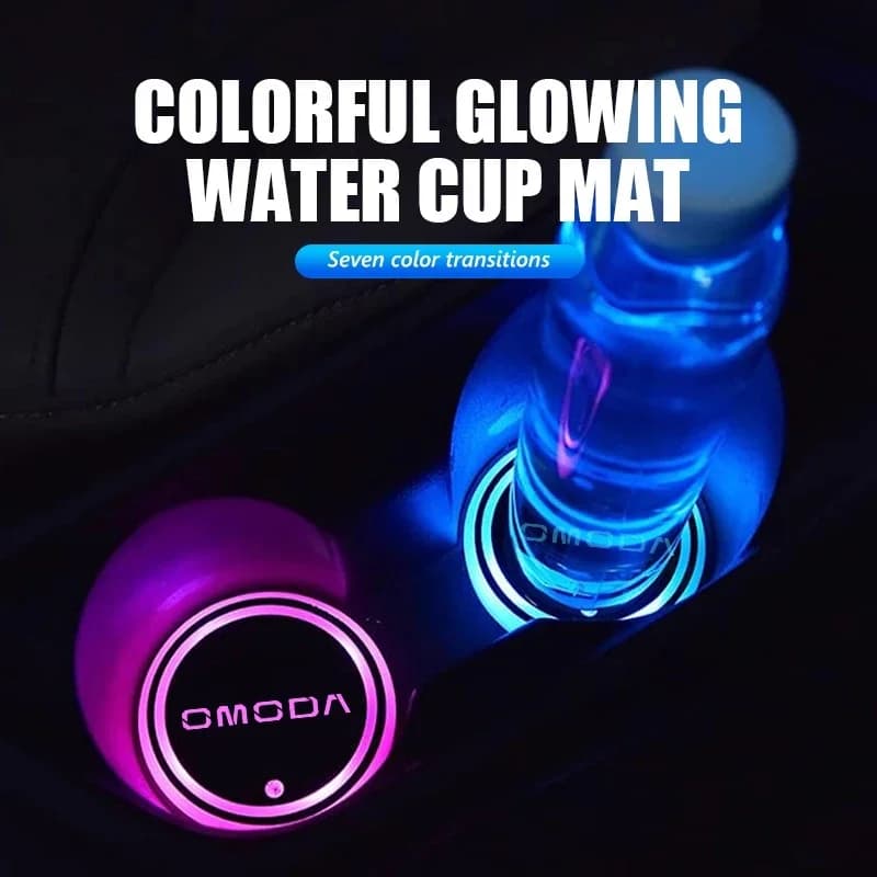 2Pcs LED Atmosphere Cup Holder Pad Fit Chery Omoda5 E5 C5 Tiggo8 Pro Jaecoo J7 J8 Interior Tuning Decor