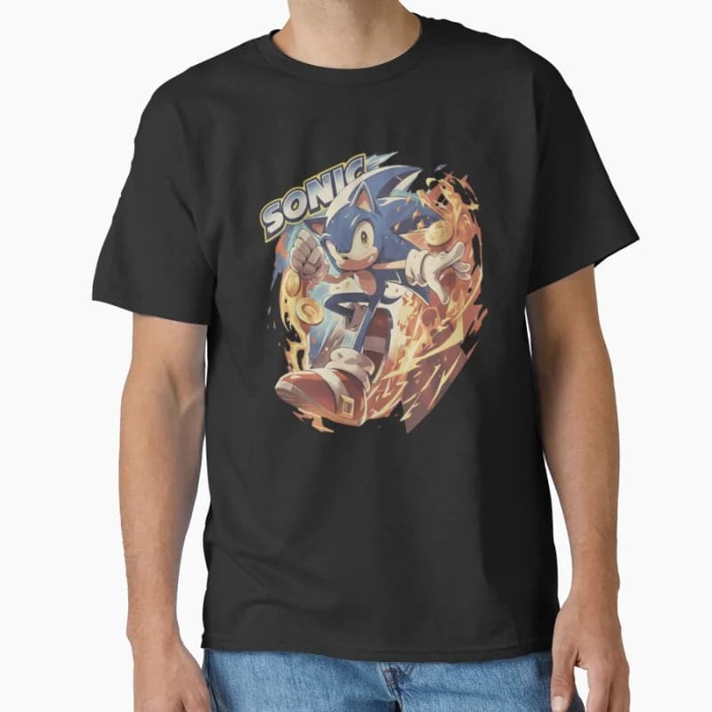 SONIC 1021 Sonic Shadow the Hedgehog Gift T shirt for man Large size Tops Anime Graphic Print Y2k Clothes Cartoon Tee