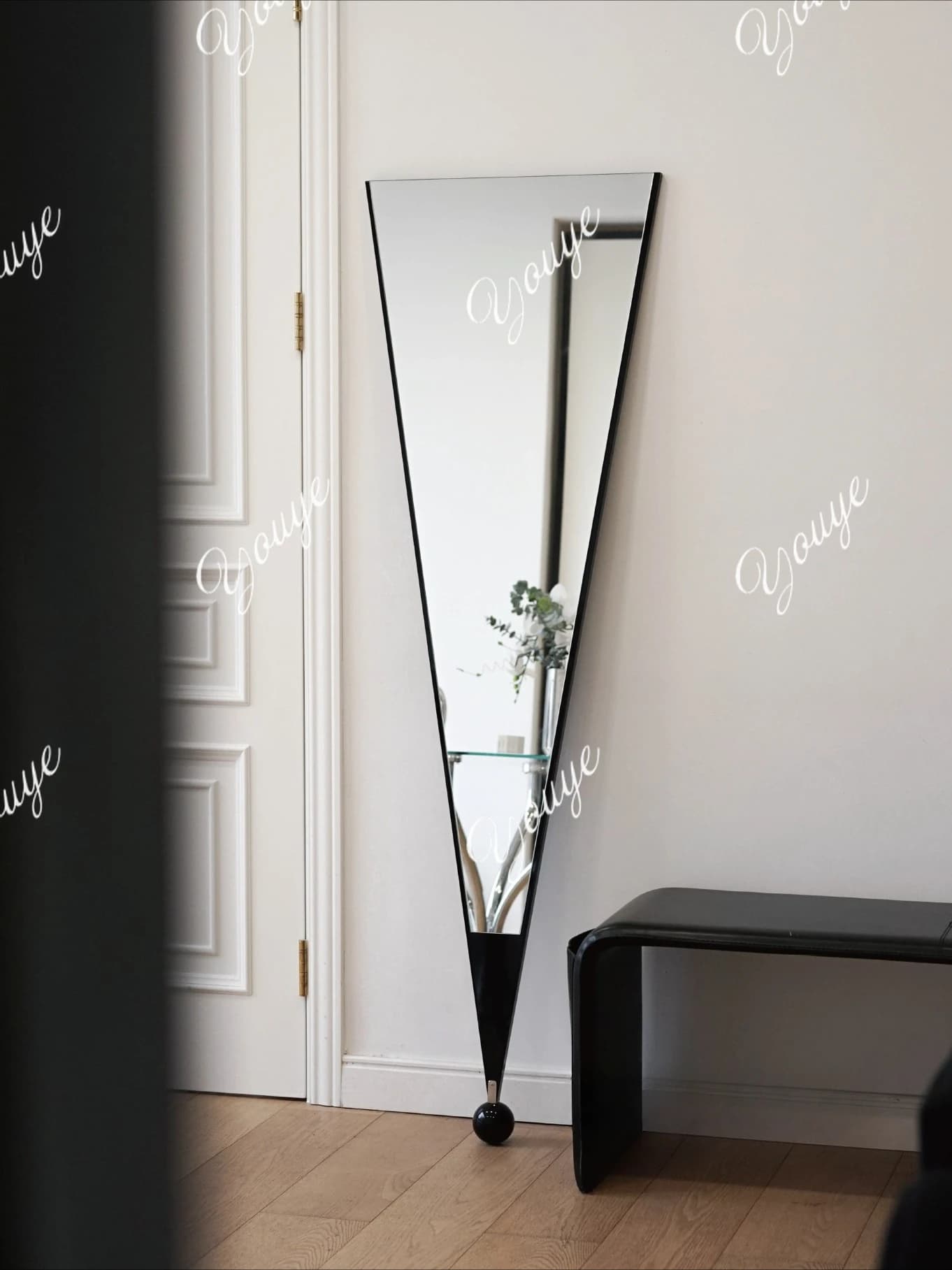 Floor-to-ceiling full-length mirror full-length mirror modern simple special-shaped fitting mirror home living room bedroom desi