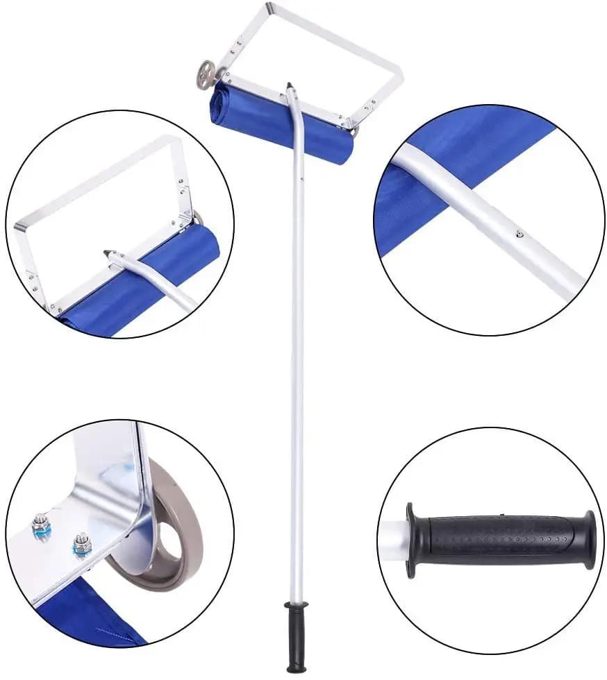 20-Foot Detachable Aluminum-Handle Snow Shovel with Oxford Cloth Roof Snow Scraper—Durable