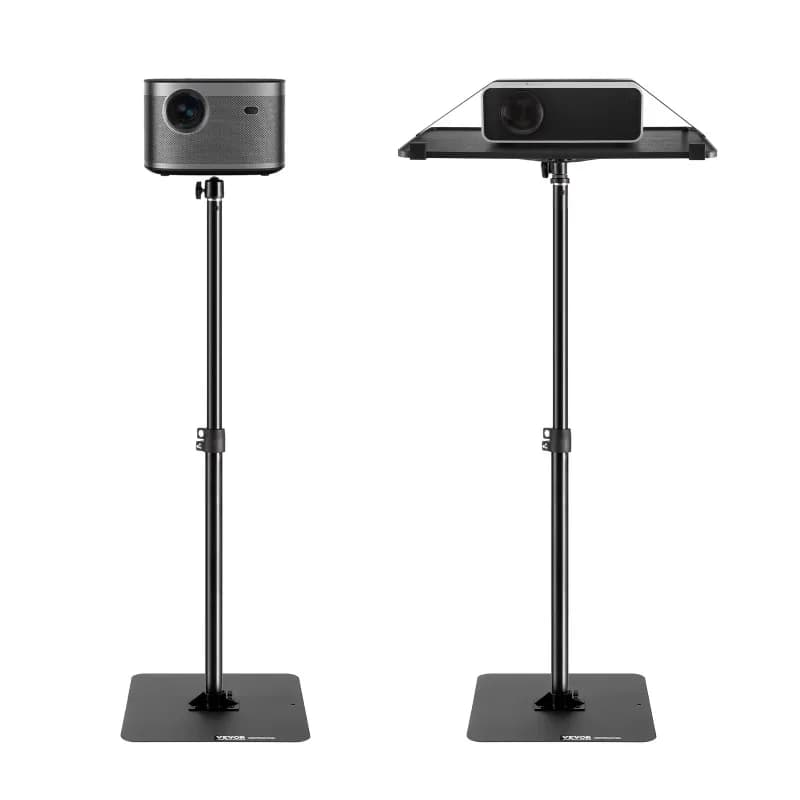 Projector Floor Stand Adjustable Height from 30.3 to 63.4 in with Tray for Outdoor Movies Home Office Stage and Studio