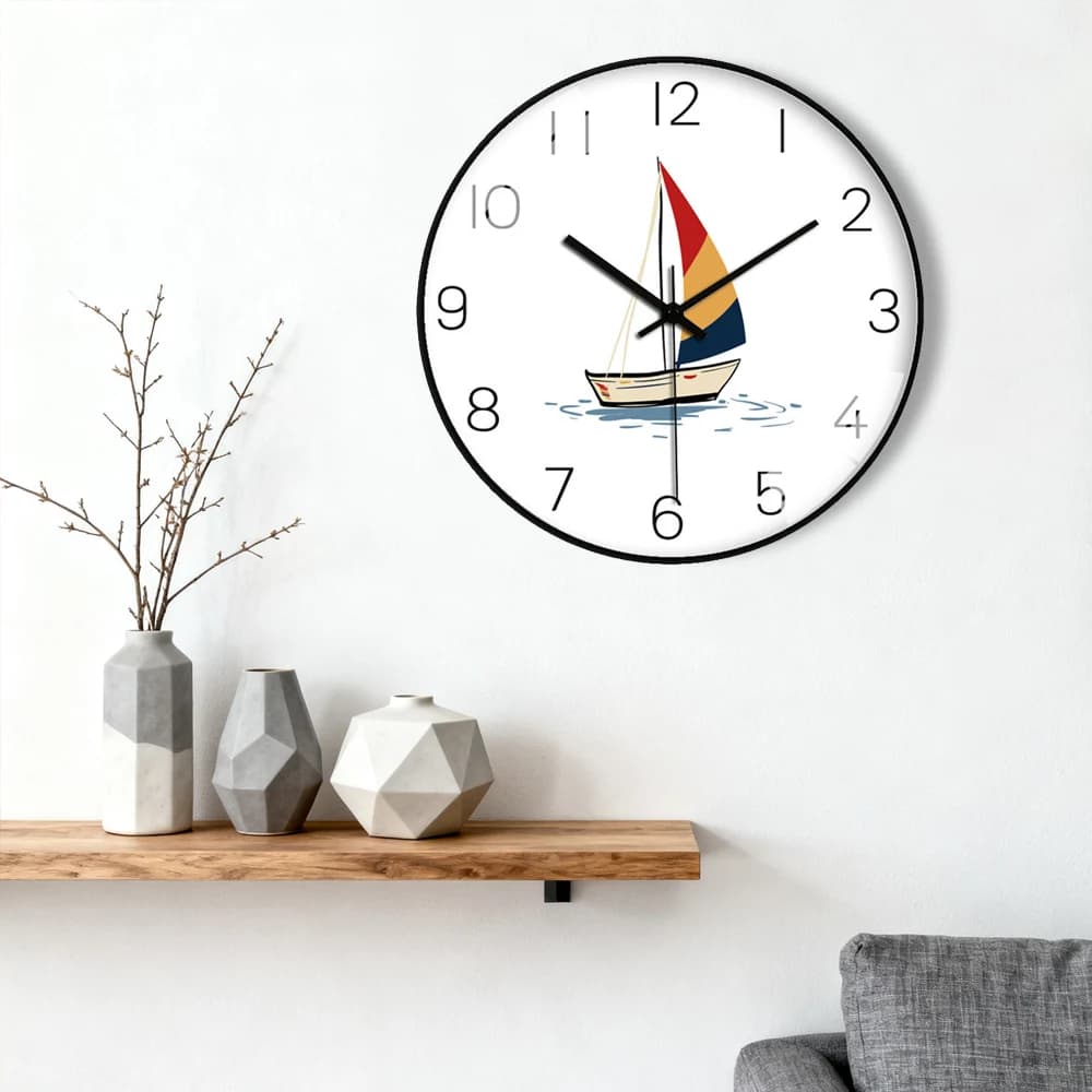 Vintage Wall Clock Cartoon Retro Automobile Design Minimalist Number Quartz Movement Decor For Garage Classroom Office