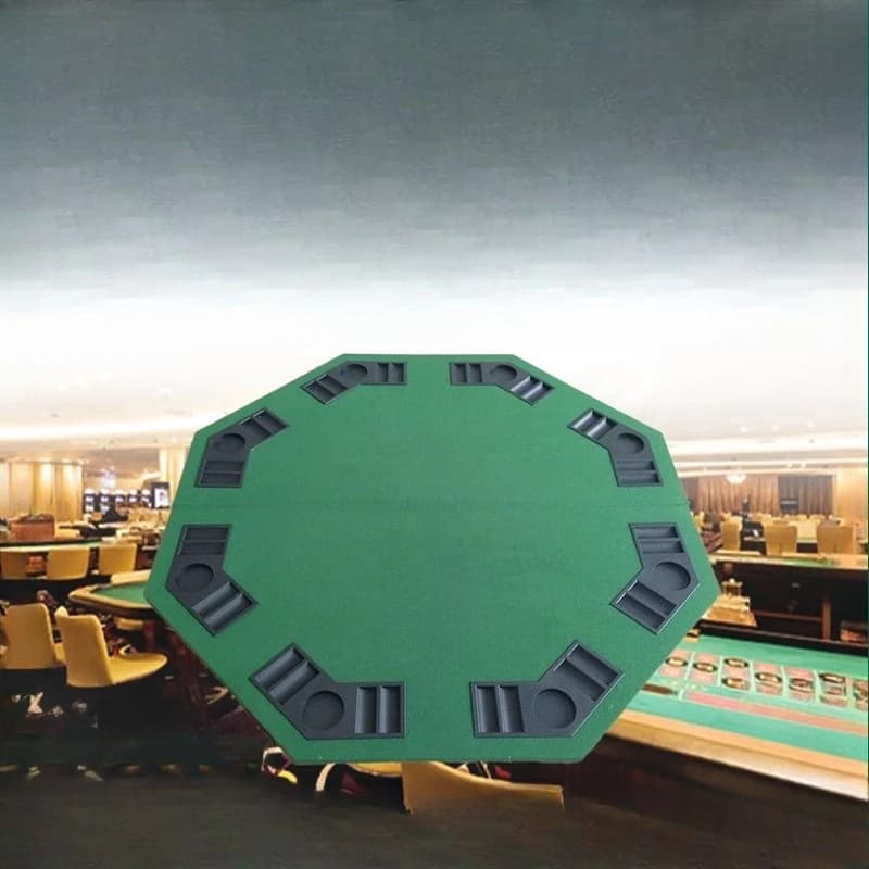 Poker table octagonal table folded in half, the desktop is easy to carry and convenient