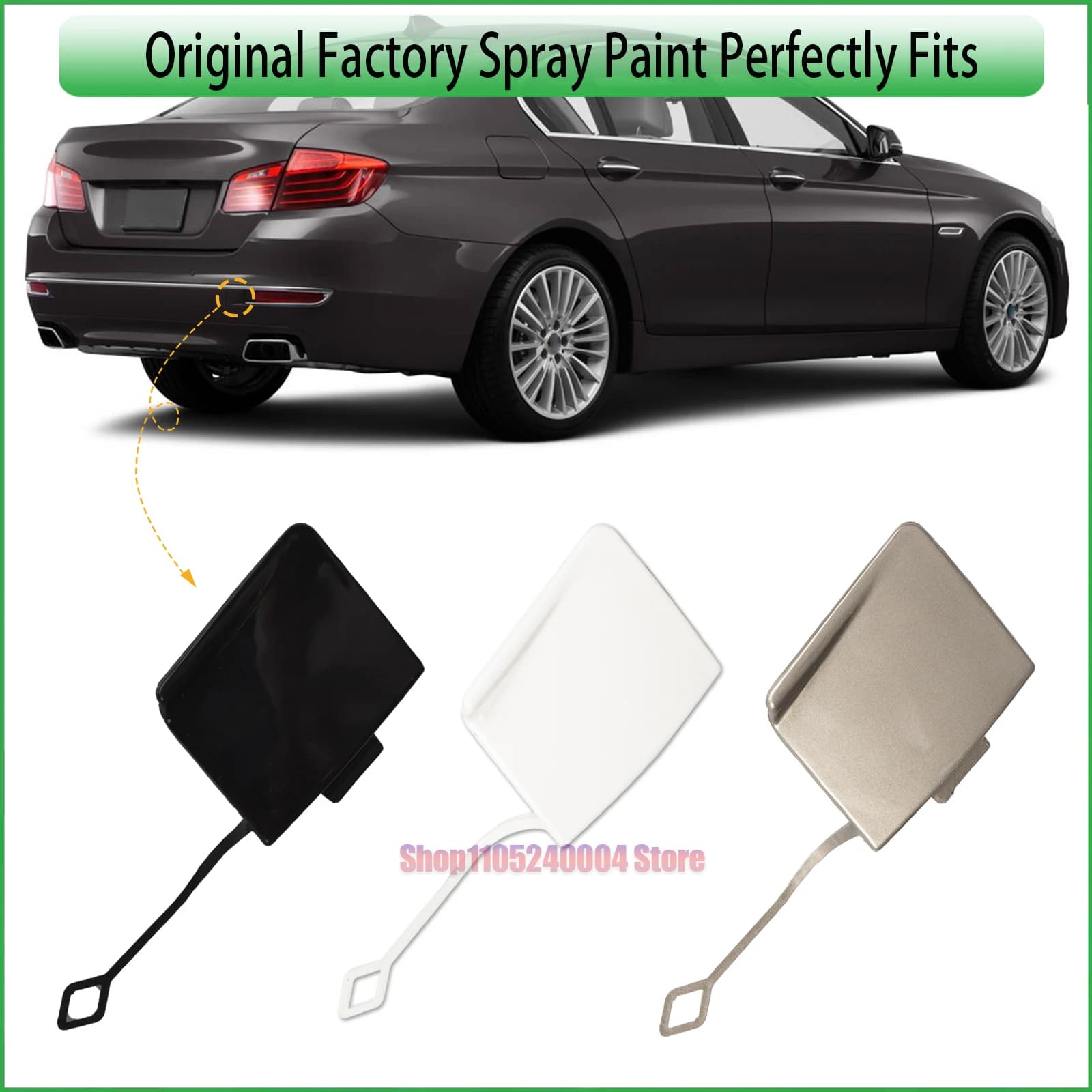 For BMW 5 Series F10 Sedan Modern Luxury Line 528i 535d 535i 550i 2014-2016 Rear Bumper Tow Hook Cover Cap Part 51127332777
