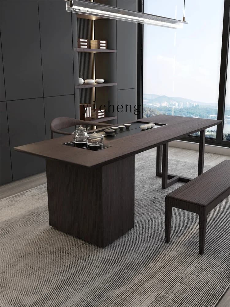 A22 Italian Minimalist Solid Wood Tea Table Tea Table Light Luxury Office Home Kombucha Tea Table Chair