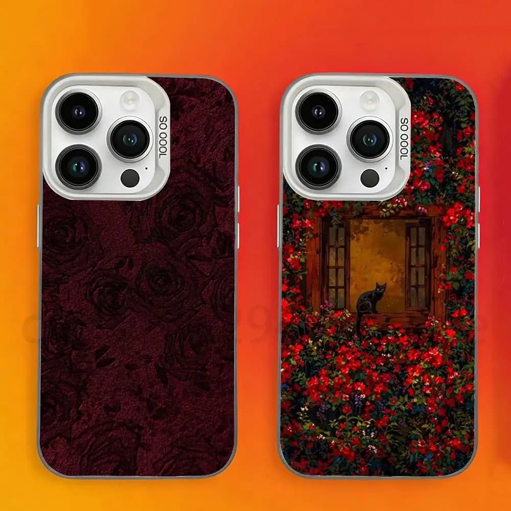 Rose Flower Phone Case For iPhone 17,16,15,14,13,12,11,Pro,Max,Plus,Mini, Anti Fall Matte Hard Bumper