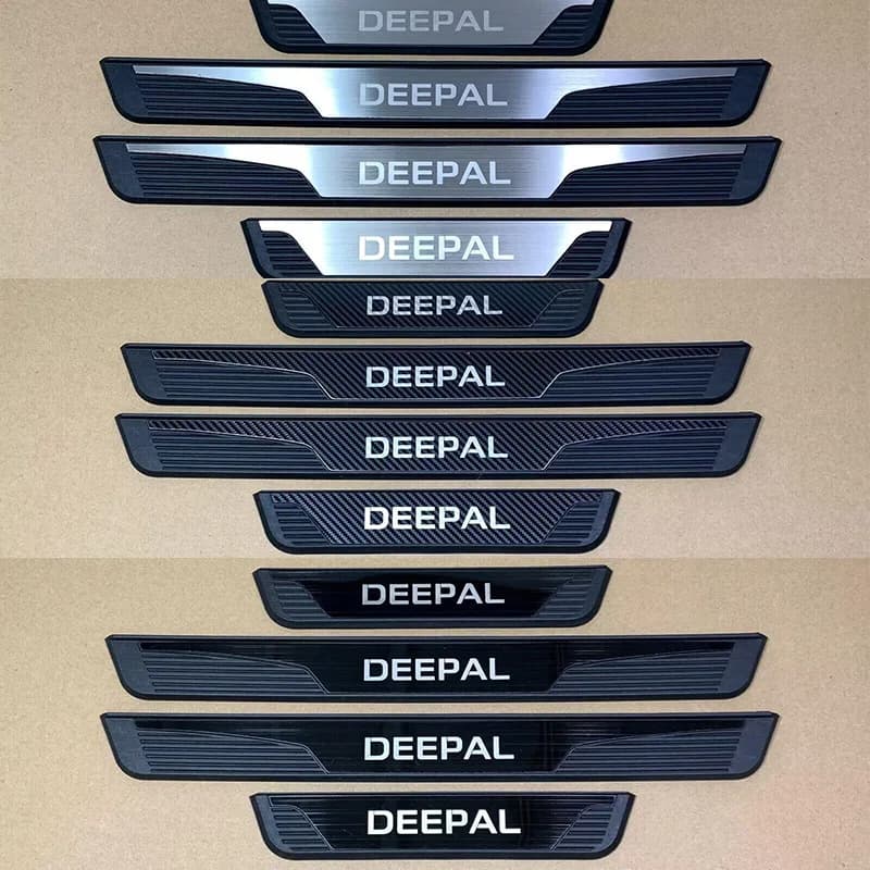 ABS Stainless Steel For Changan DEEPAL Car Door Sill Pedal Welcome Scuff Plate Decoration Cover Car Self-adhesive Plastic Base 4