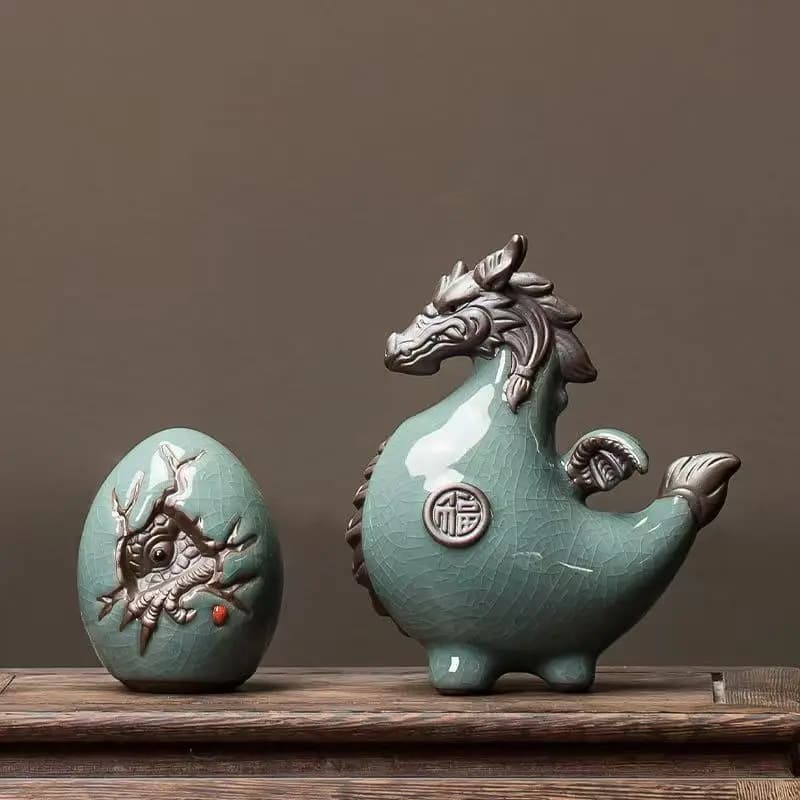 Creative Dragon Decoration Ceramic Lucky Mascot Living Room Wine Cabinet Decoration Office Desktop Zodiac Dragon Decoration
