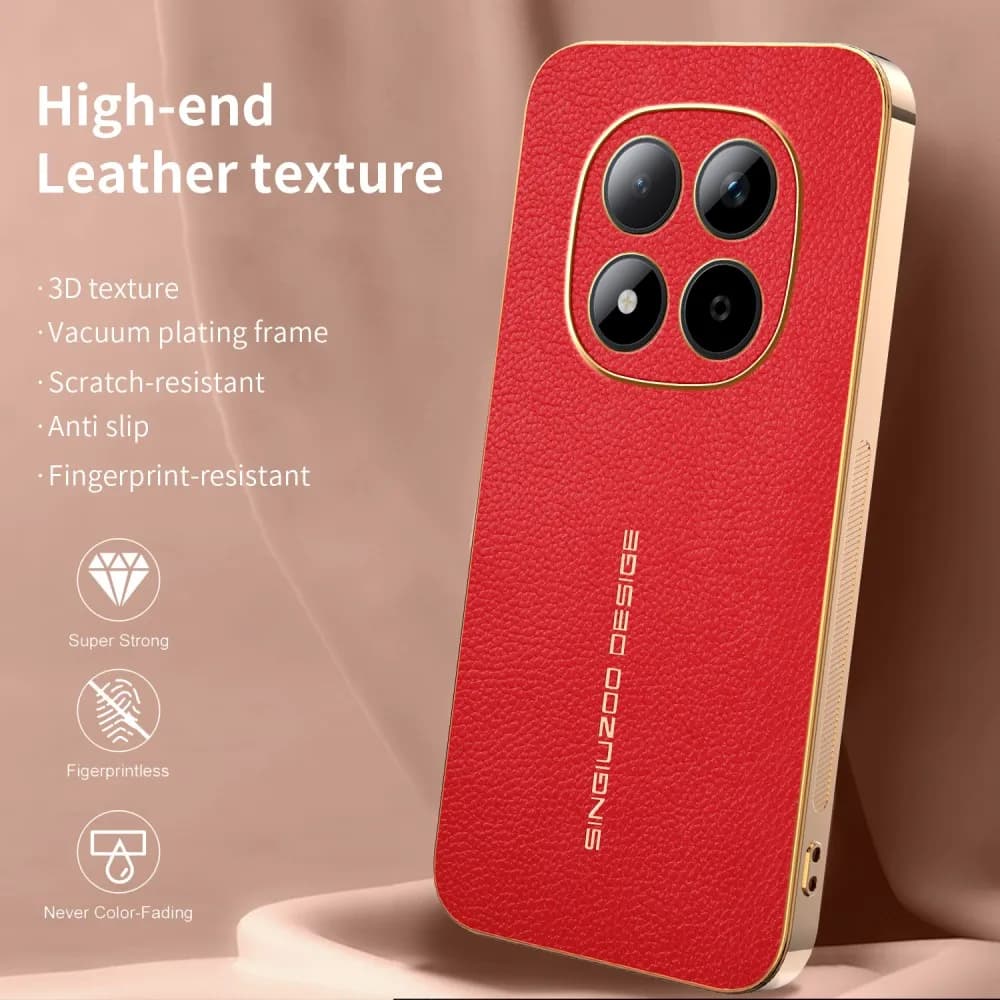 Fashion Lichee Pattern Phone Case For XiaoMi RedMi Note 15 Pro 5G PC Hard Shell Protective Plating Frame Shockproof Back Cover