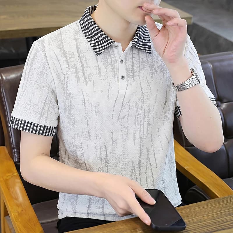 2026 Summer New Style Men's Polo Shirt Short Sleeve T-Shirt Fashion Lightweight Three-Dimensional Collar Short Sleeve
