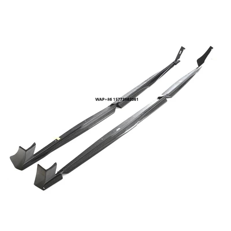 For  RS Q8 RSQ8 2021-2023 Real Carbon Fiber Side Skirts Extensions Lips