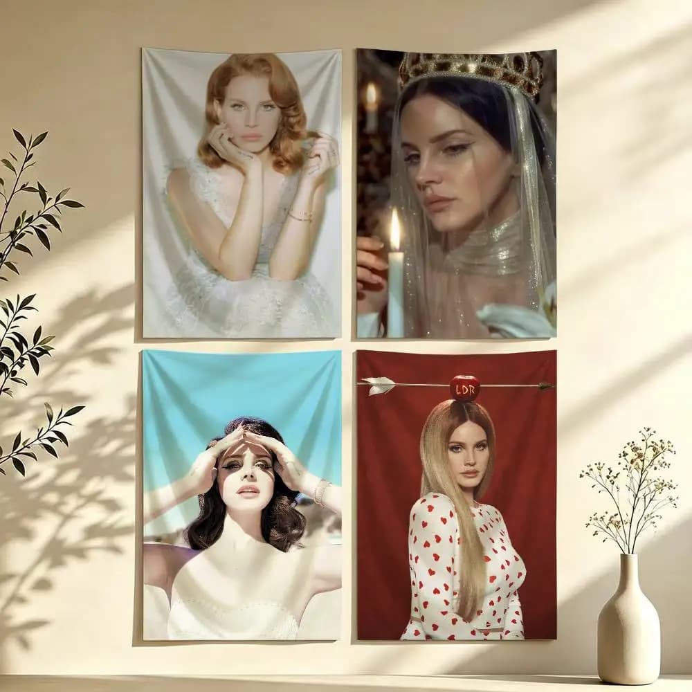 Lana Del R-Rey Flag Digital Printing Banner for Garage Wall Out Door Decoration