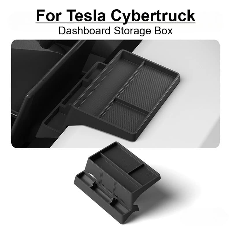 For Tesla Cybertruck 2024‑2026 Dashboard Hidden Storage Tray Box Tissue Holder Phone Bracket Center Console Screen Rear Tray