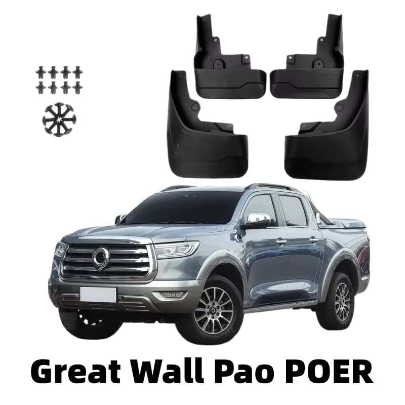 4PCS Mud Flaps Splash Guards Mudguards Fenders Car Accessories For Great Wall WEY POER 2020-2022 Front Rear ABS Anti-splash