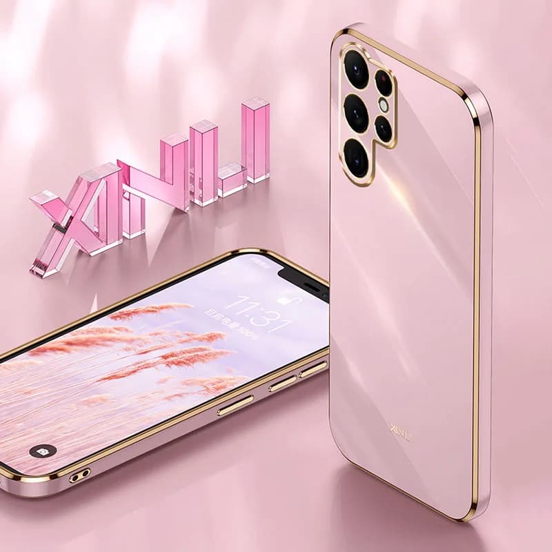 Plating Phone Case for Samsung Galaxy S25 Ultra Plus Edge FE S25Ultra 5G Soft Luxury Silicone Lens Protection Back Cover Housing