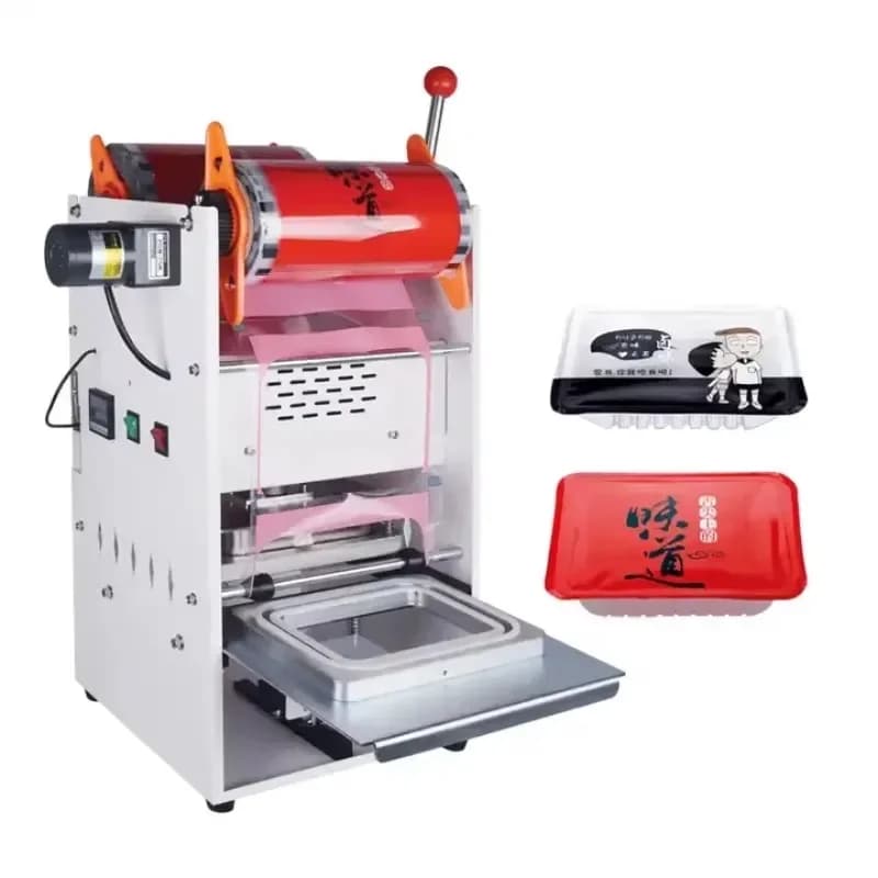 300 Easy to  Manual Plastic Tray Sealer Cooked Fast Food Container Instant Noodle Packing Machine Small Business