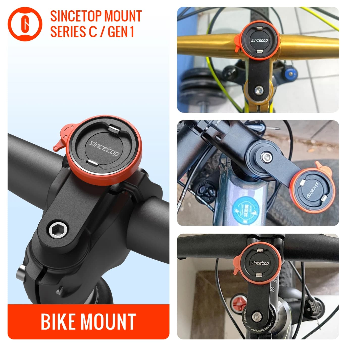 Mountain Bike Phone Holder Handlebar Stem MTB Road Bicycle Aluminum GPS Bracket Ultra-Lock Riding Clip Stand with Quick Mount