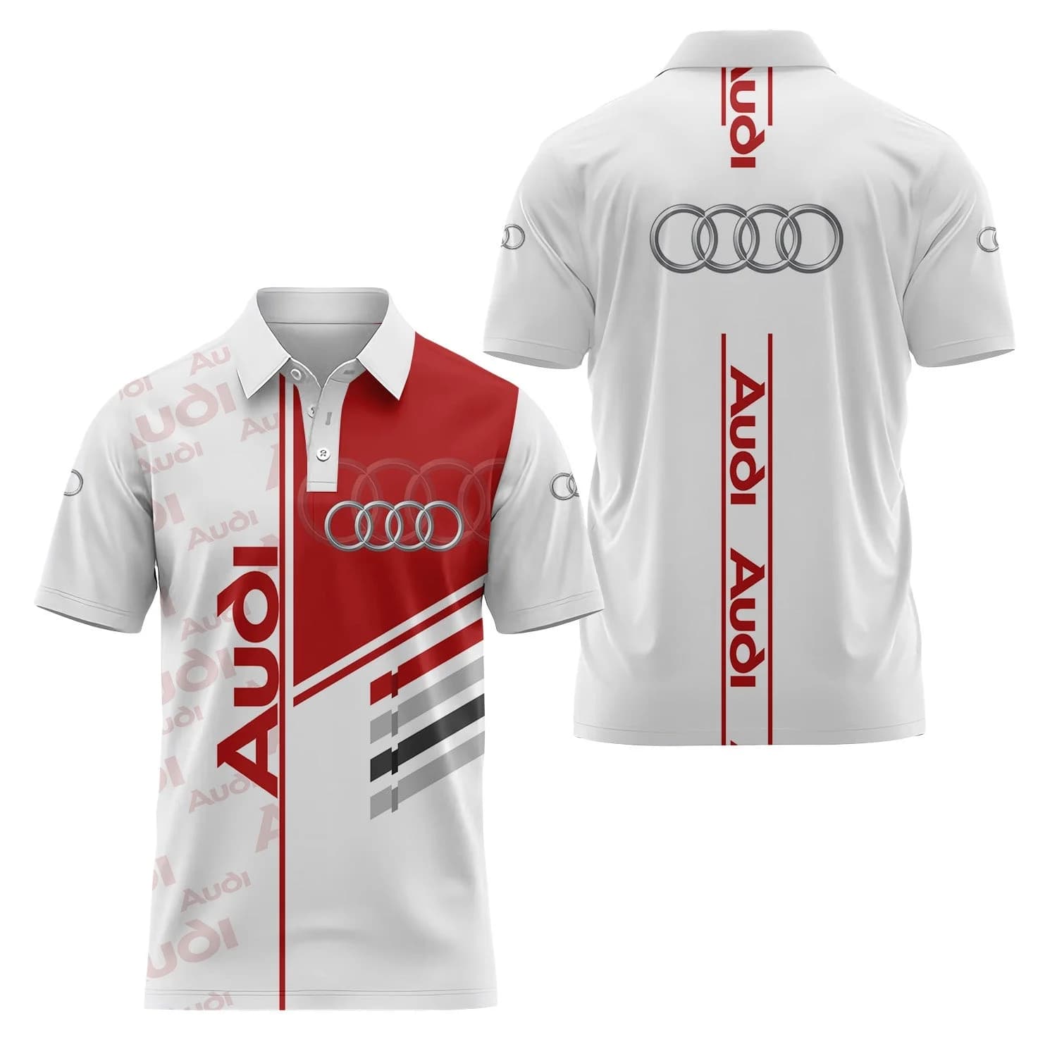 2026 High-Quality T-Shirt Collar Shirt, 3D Printed Audi Short-Sleeved Shirt, Casual Sports Fashion Polo Shirt, Fast Shipping