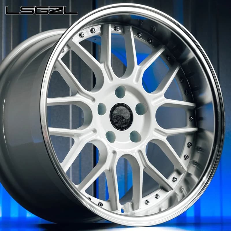 Glossy White 2pcs Polishing Lip Brush Aluminum Car Wheels for Mercedes C8 Ferrari Concave Alloy Rim 16-26 Inch  Car Wheels