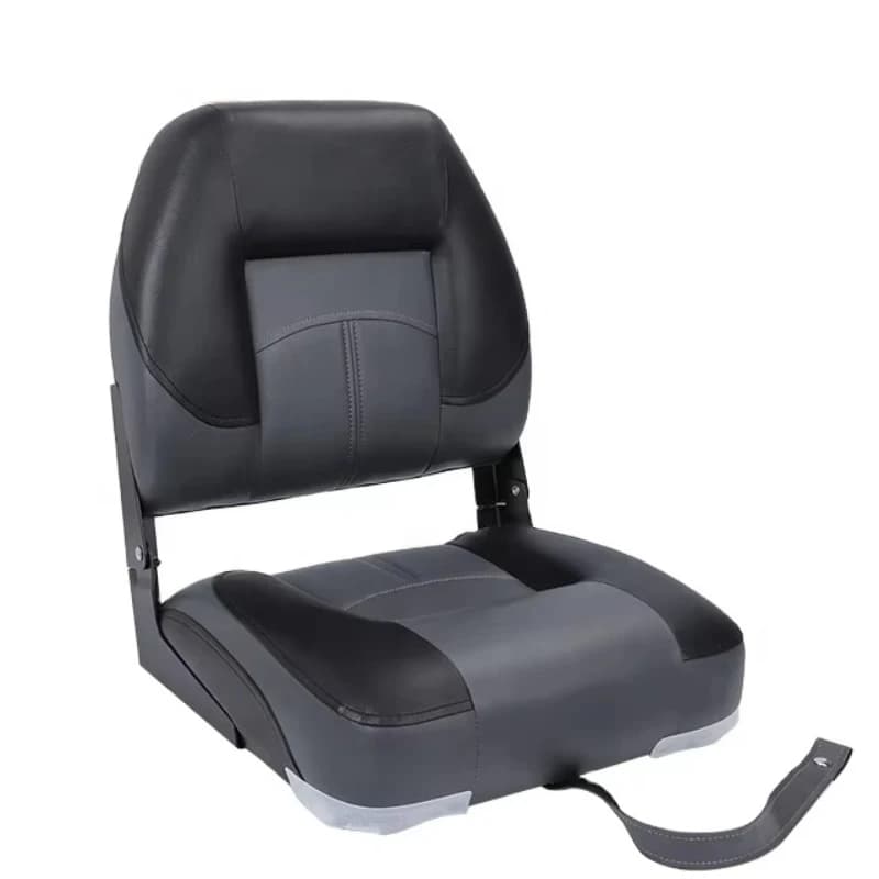 Premium Low Back Folding Chair Aluminum Bass Boat Parts Marine Supplier Captain's Seat Fishing Boat Seat