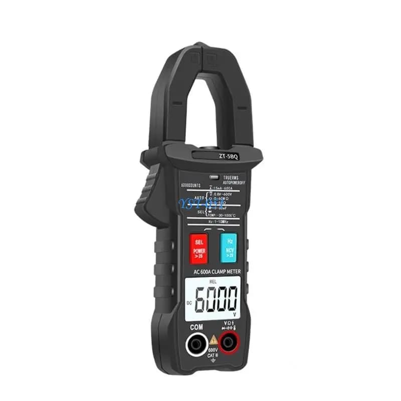 E15A 6000 Counts Digital Clamp Meter 6-600V 600A Current Multimeter Ammeter Resistance Tester for Car Repair