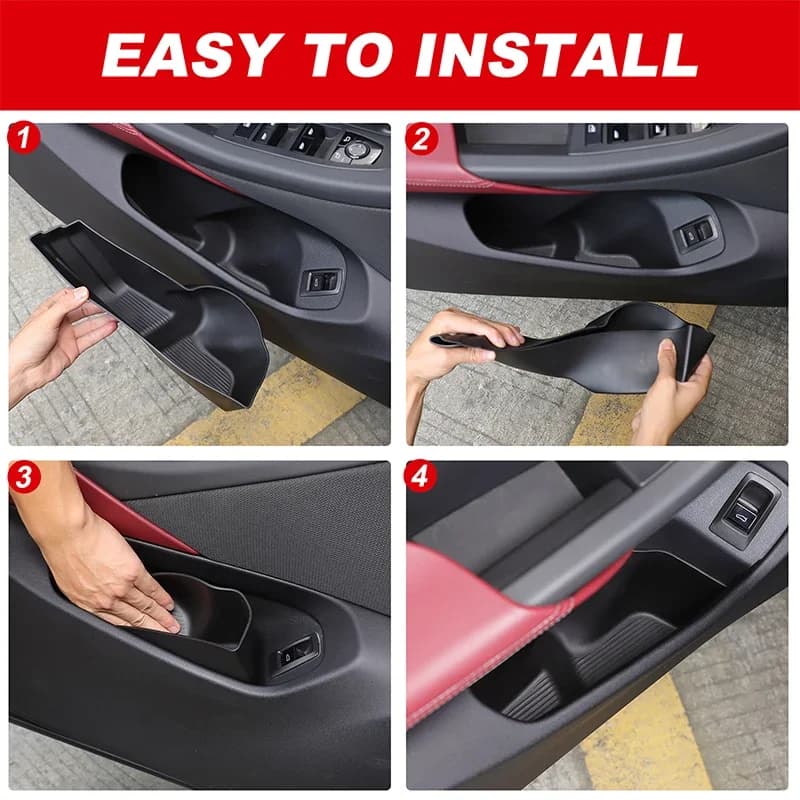 TPE Car Inner Door Organizer Tray Water Cup Holder Storage Box For BMW Series 5 G60 I5 2024-2026 Interior Modified Accessories