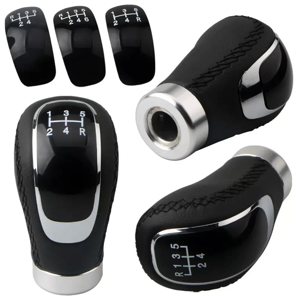1PC Universal 5/6 Speed Gear Shift Knob Shifter Lever Handle Stick PU Leather Auto Accessories For All Manual Car Universal Part