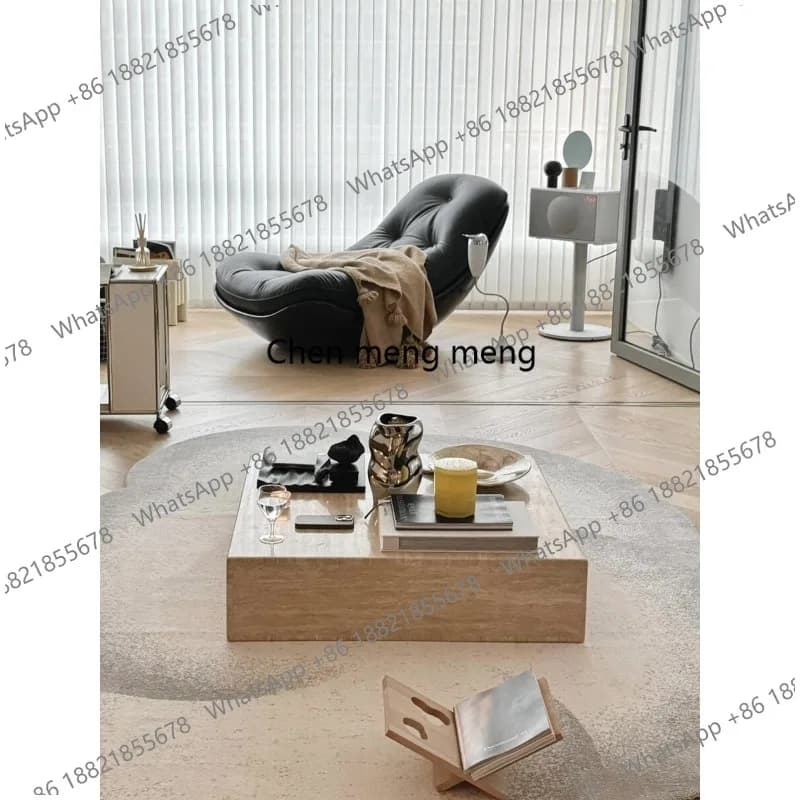 Nordic natural travertine square coffee table minimalist travertine square table marble coffee table