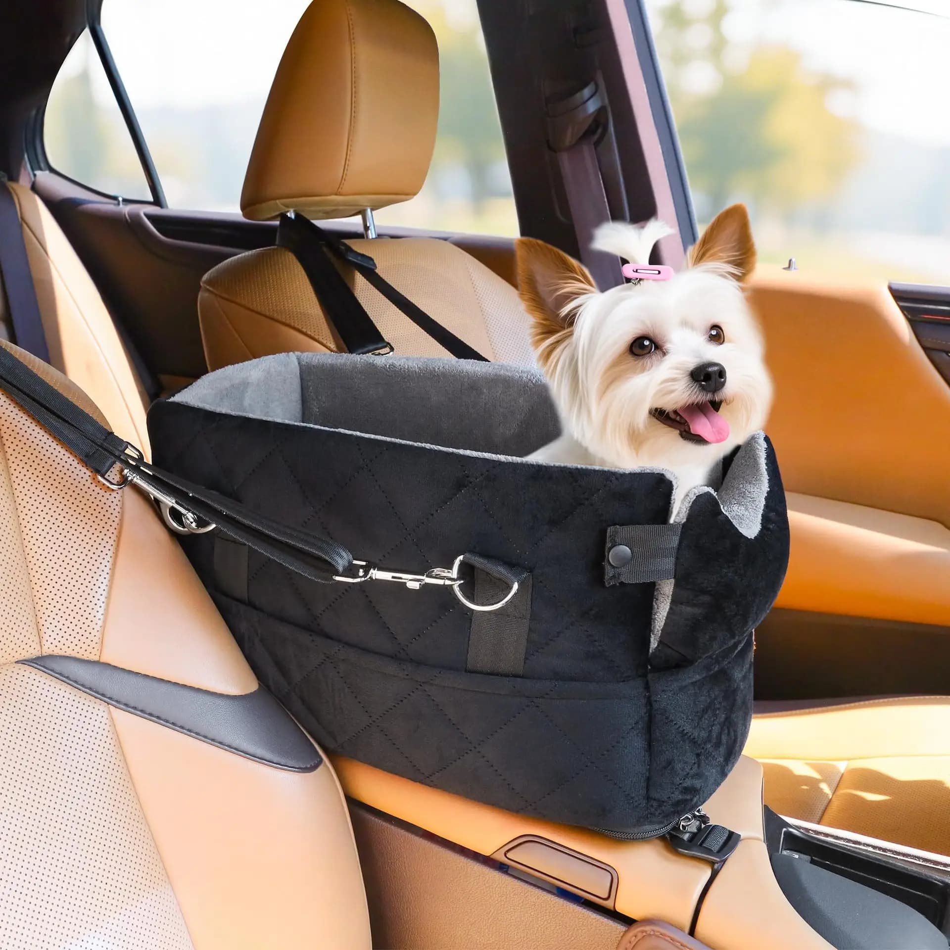 Car Center Console Pet Bag, Dog Bed Cat Carrier, Small Dog Seat Car Mat, Pet Outdoor Handbag,Pet Supplies for Cats&Dogs