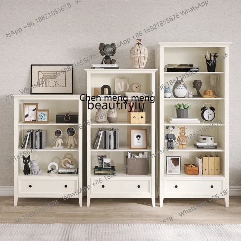 cn8350 LHY zq Full-Solid Bookshelf Modern Minimalist Children Student Drop Storage Cabinet Storage Living Room Storage Rack Nord