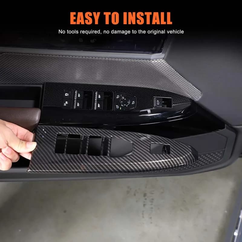 For BMW 7 I7 Series G70 2023-2025 ABS Carbon Fiber Interior Car Accessories Windows Rise Switch Panel Glass Lift Control Cover