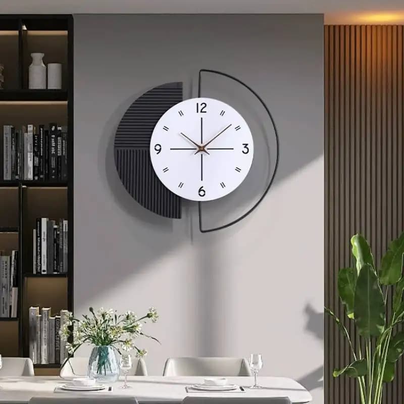 Metal Black Premium Wall Clock Fashion Round Cute Nordic Digital Clock Bedroom Aesthetic Modern Relojes De Pared Home Decor Item