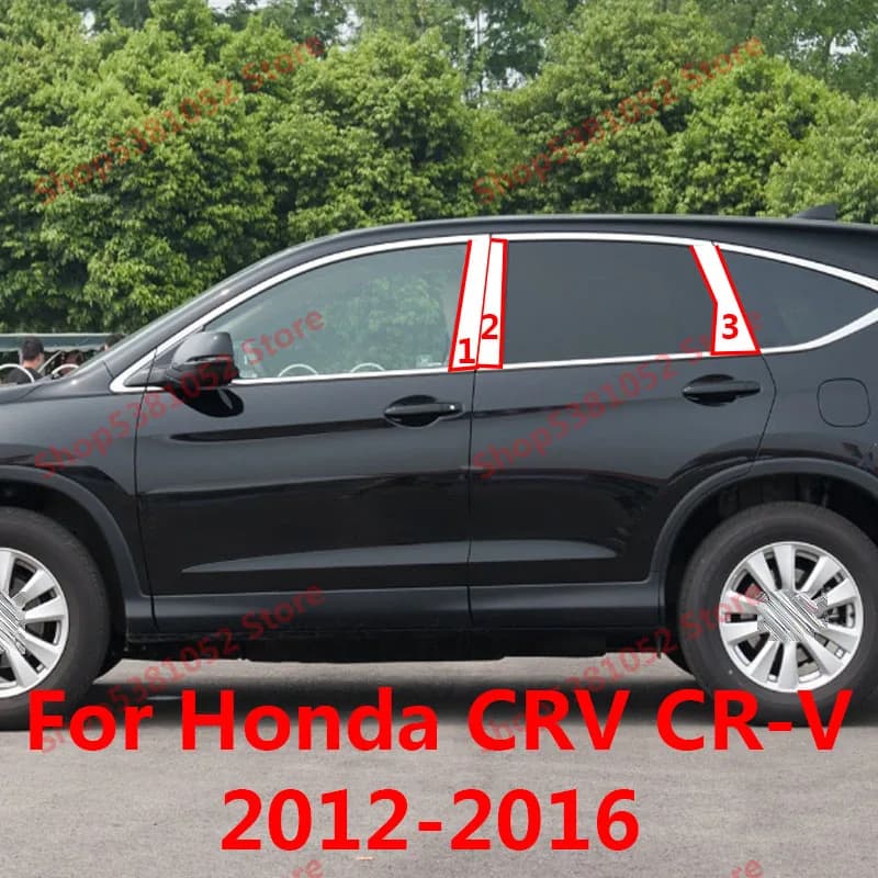 For Honda CRV CR-V 2012 2013 2014 2015 2016 Stainless Steel Window Central B Pillars Molding TrimProtection Sticker Accessories