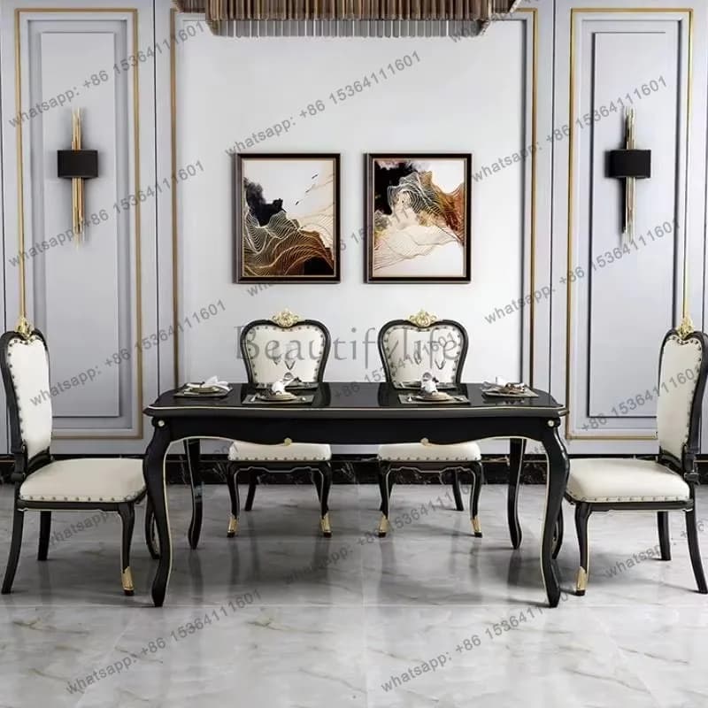 Living Room Kitchen Dining Table Party Rectangular Design White Modern Dining Table Salon Luxury Tavolo Da Pranzo Furniture Home