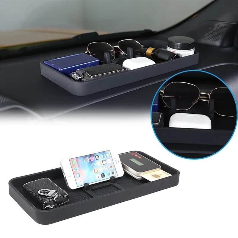 For Ford Ranger 2023 Black Car Dashboard Multi-function Storage Mobile Phone Anti-slip Mat Car Accessories