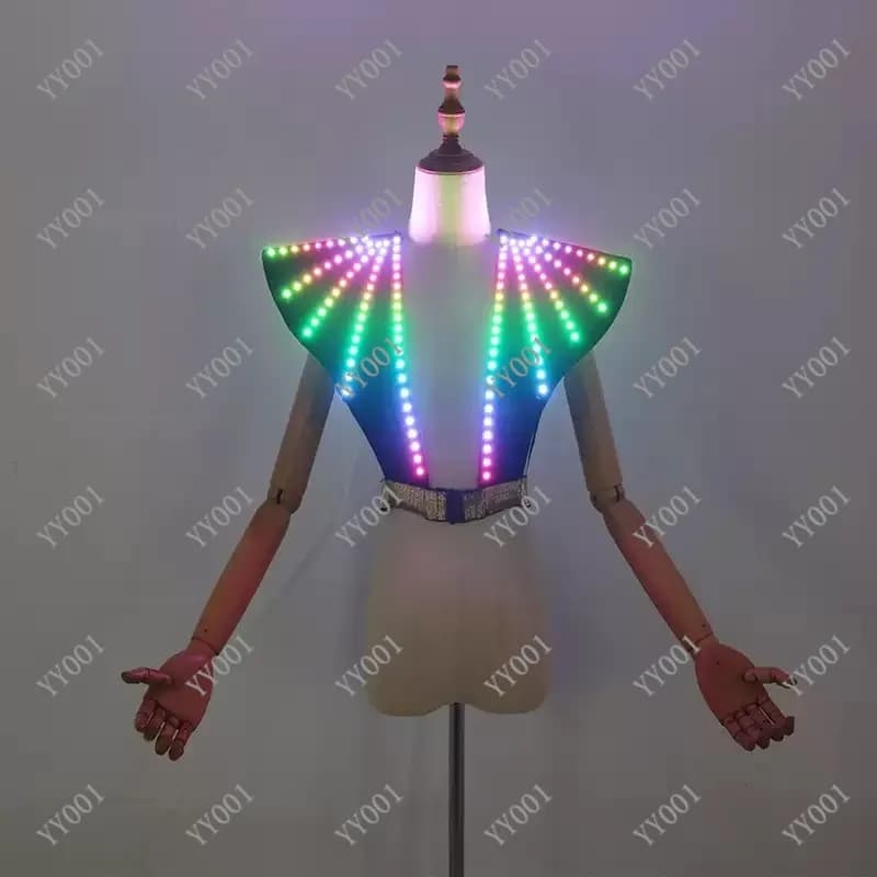 LED Luminous Women Vest, Fluorescent Stage Costume for KTV Bar Party Performance
