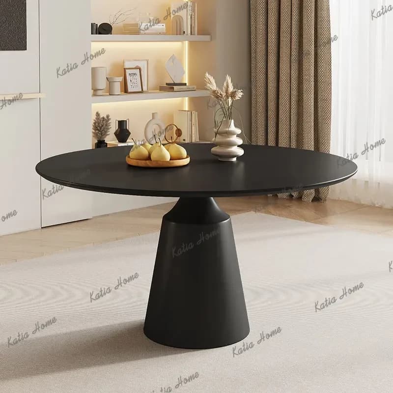 LD Slate Round Dining Table Household Small Apartment Minimalist Dining Table Accent Creative Home Furniture