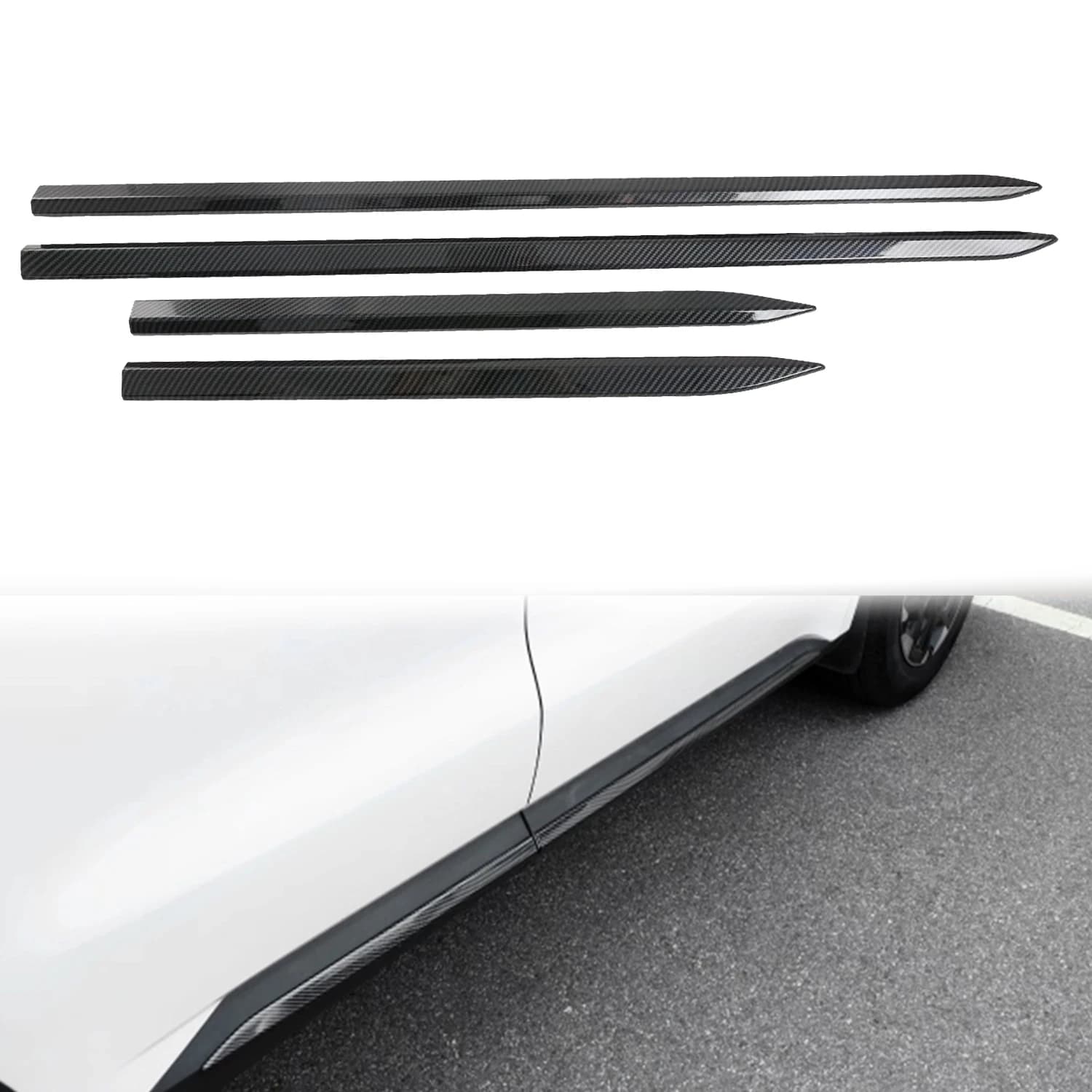 For Kia Sorento 2021-2025 Exterior Side Door Body Molding Strips Decor Cover Trim ABS Car Accessories 4pcs