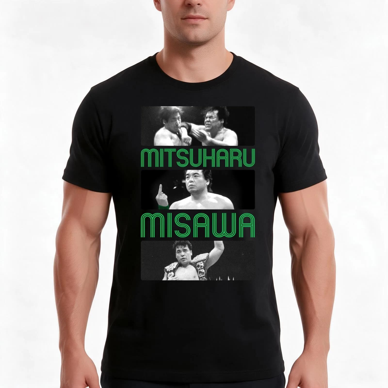 Mitsuharu Misawa T-Shirt, Summer Casual Cotton Tee, Oversized Streetwear Tops, Vintage Graphic Print, Loose Fit Short Sleeve