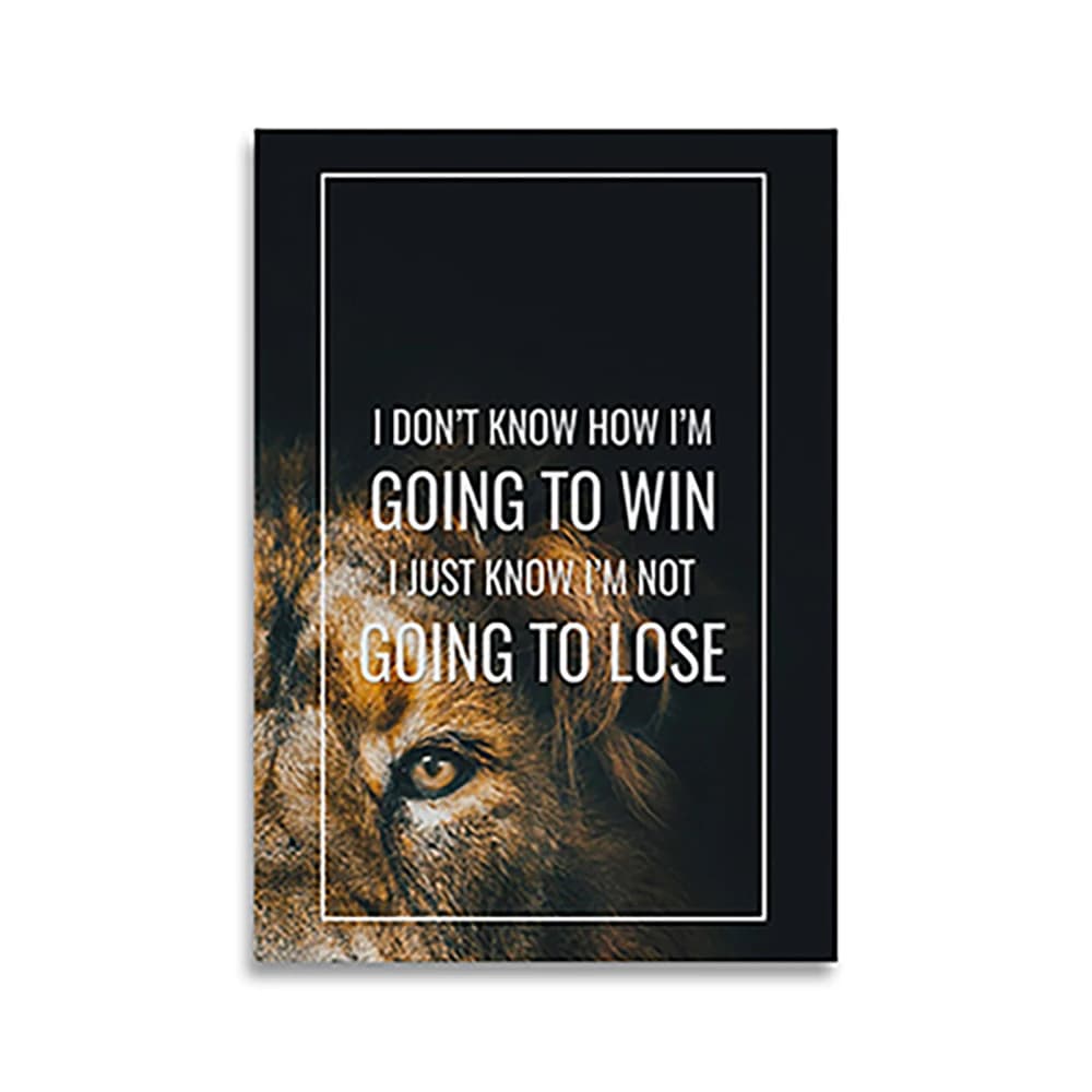 Motivational Canvas Art - Lion Print Canvas Print Entrepreneur Art Leadership Affirmation Wall Art