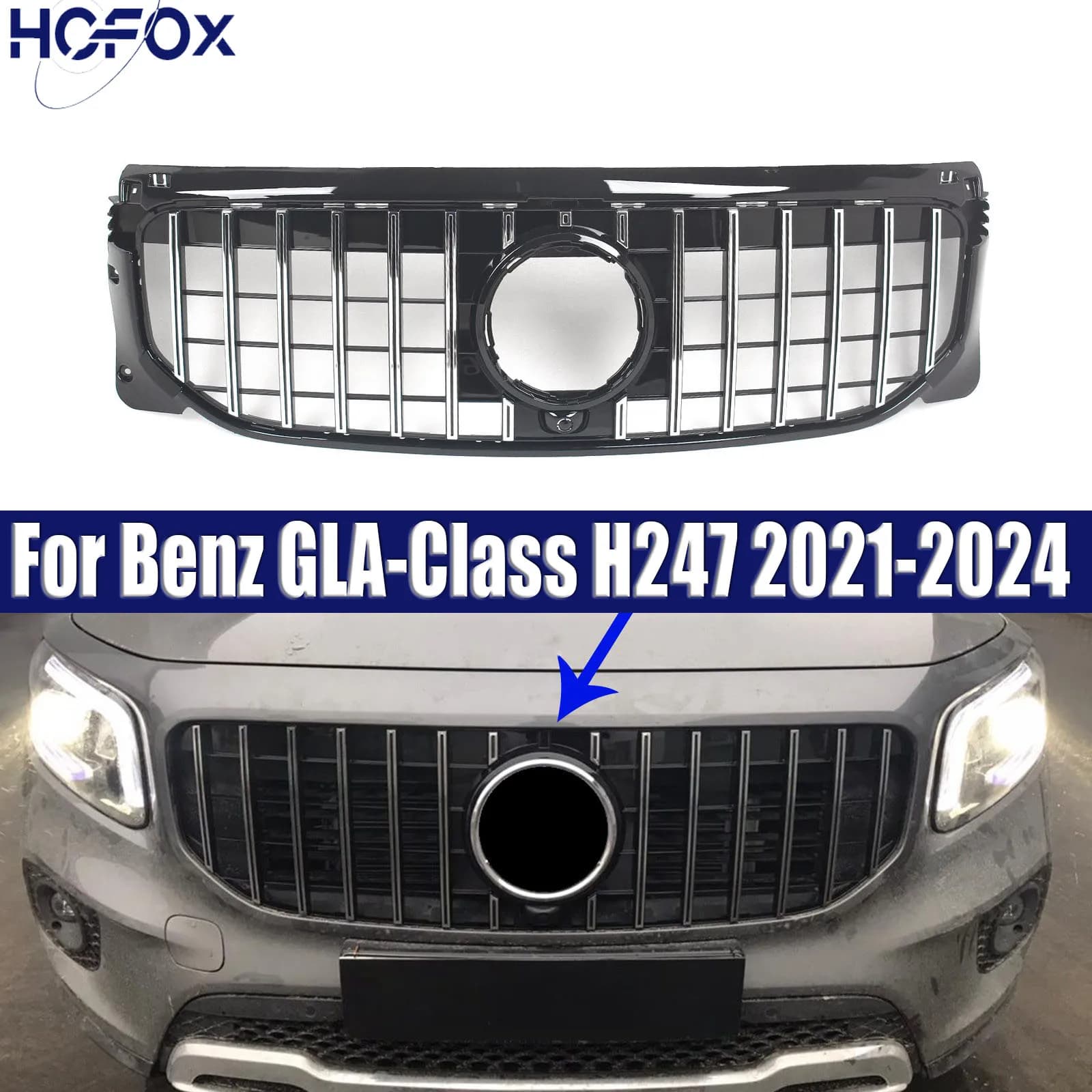 Upgrade Front Inlet Mesh Grille Bumper Grill Middle Grid Tuning For Mercedes-Benz GLB-Class X247 2020-2024