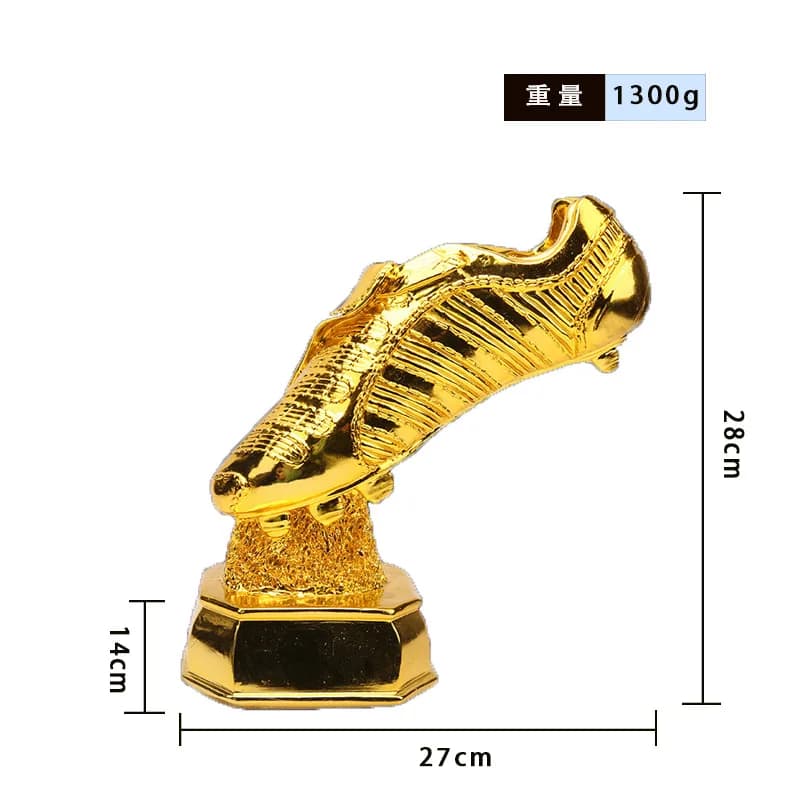 Football Golden Sneakers Trophy Resin Craft Excellent Player Award Shoe Design Home Decor