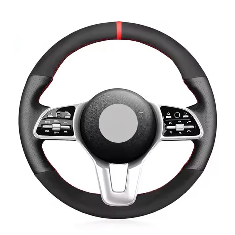 Alcantara Steering Wheel Cover Wrap Genuine Leather Red Thread Car Accessoires Specifically for Mercedes-Benz W177 W205 C118