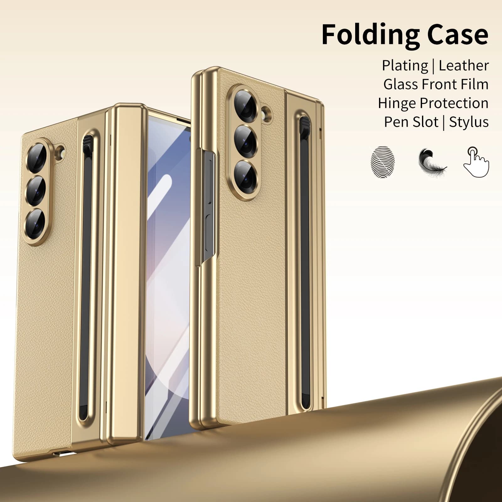 With Stylus Pen Case For Samsung Galaxy Z Fold 8 Ultra 7 6 5 4 Hinge Protection Business With Clear Tempered Glass Protector