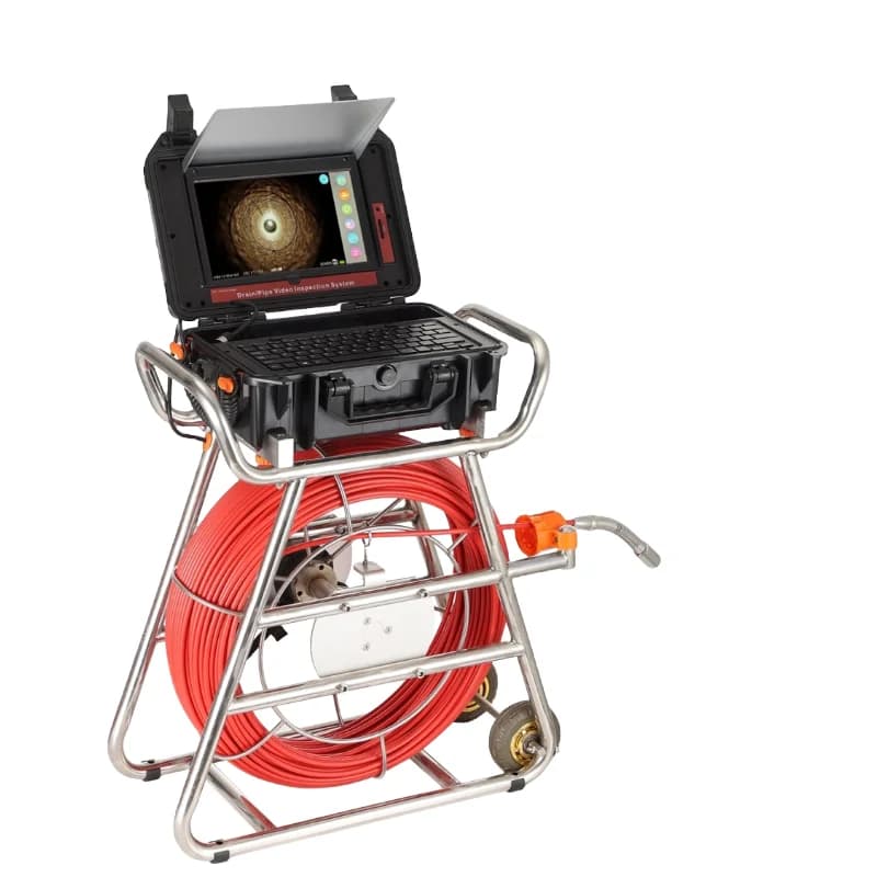 10.1" HD 1080P Touch Screen, 512HZ Sonde Self-leveling Sewer Camera Meter Counter  8GB DVR Video with Locator Pipe Camera