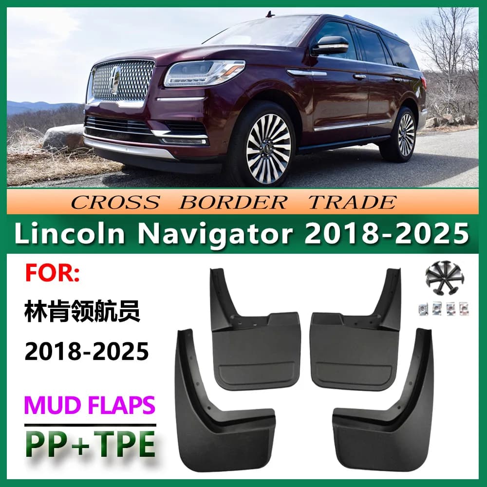 For Lincoln Navigator 2018-2025 Mud Flaps OE Style Splash Guards Set of 4 Perfect Fit for Full Size Luxury SUV