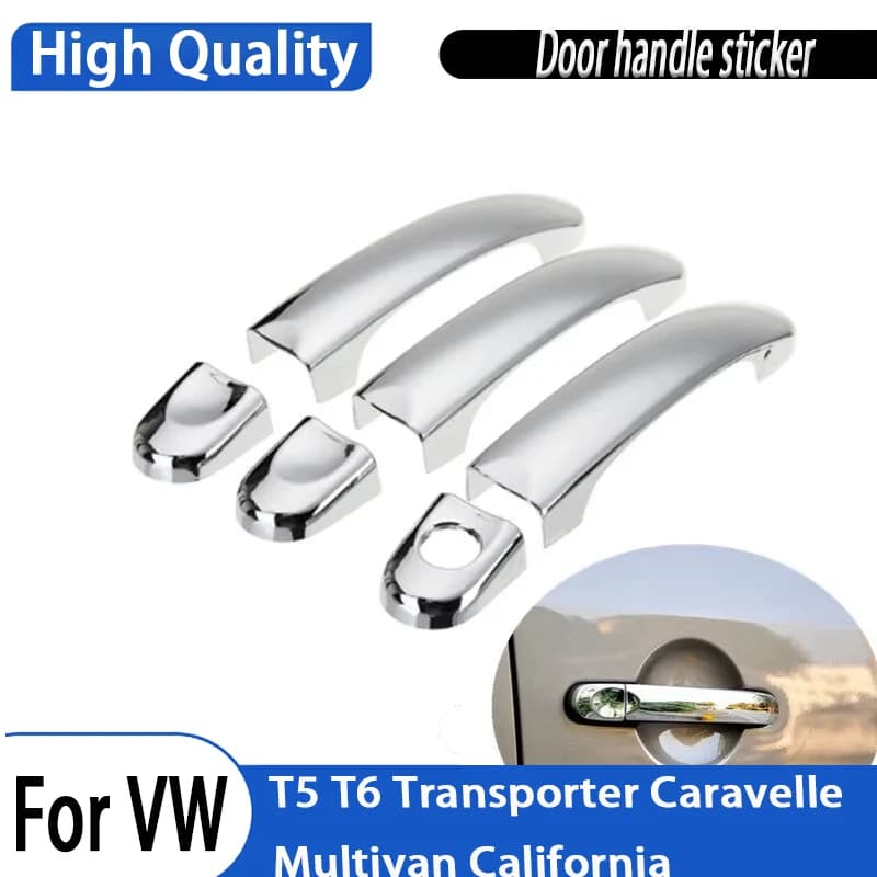 For Volkswagen VW T5 T6 Transporter Caravelle Multivan California FUNDUOO Chrome Car Door Handle Cover Trim