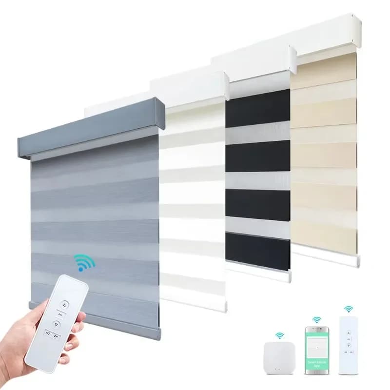 High quality electric blackout curtain Bluetooth smart electric zebra roller shutter blackout window